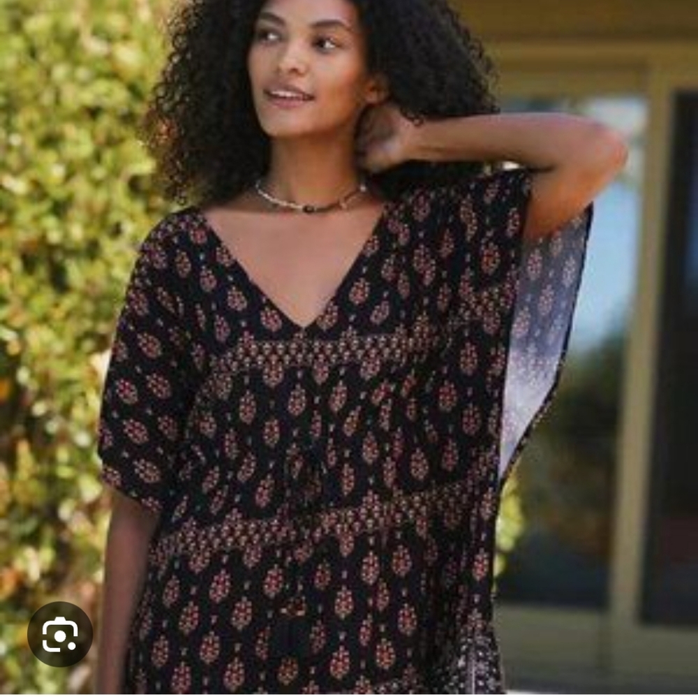 Maaji Black Bluebell Kafkan-Anthropologie- Small